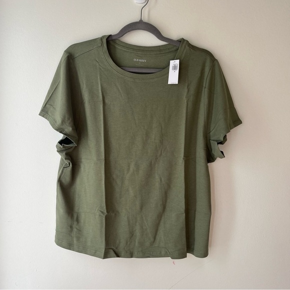 Old navy bestee crop t-shirt 2X army green modal cotton tee NWT plus sz fashion - Picture 1 of 11